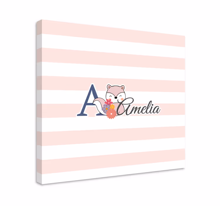 Cuadro para bebés personalización zorro adorable - TenVinilo