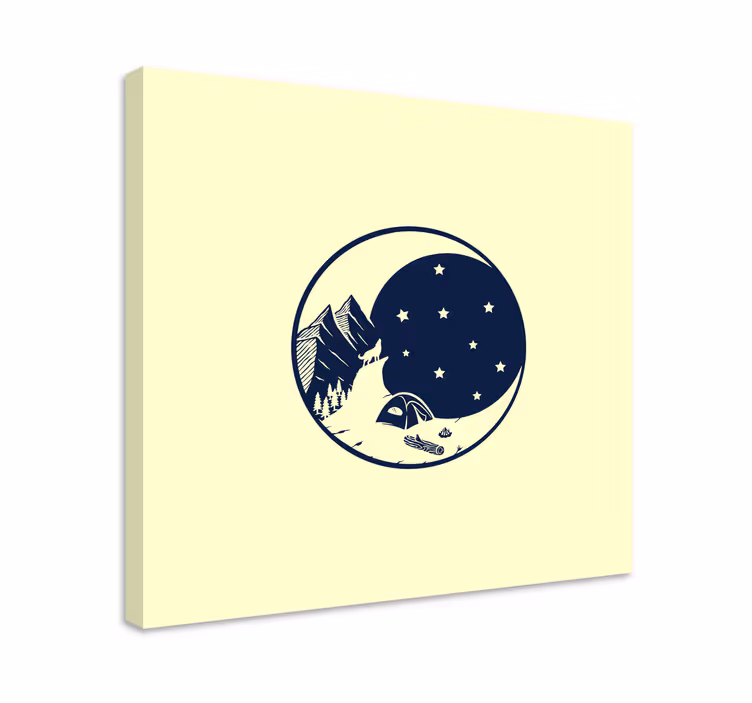 Cuadro paisajes camping bajo las estrellas - TenVinilo
