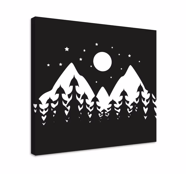 Cuadro paisajes escena de bosque montañoso - TenVinilo