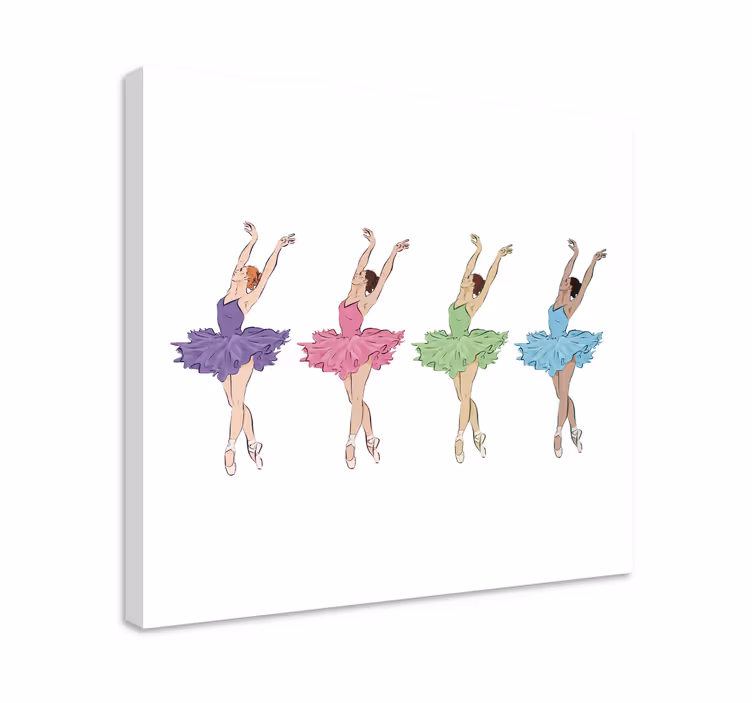 Cuadro infantil Bailarines de ballet coloridos - TenVinilo