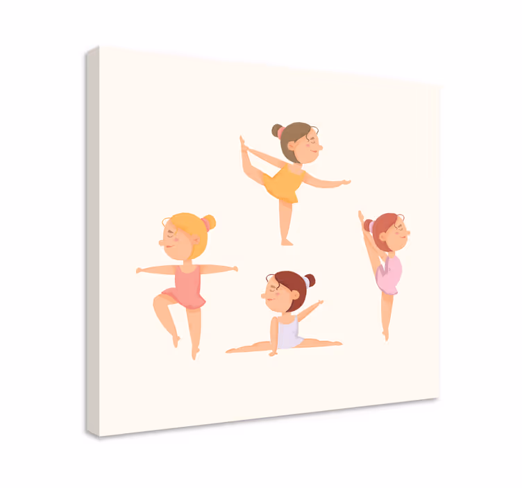 Cuadro infantil bailarinas en danza - TenVinilo