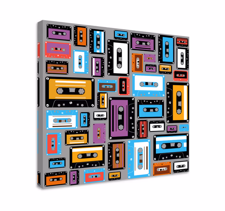 Cuadro deporte cintas de casete coloridas - TenVinilo