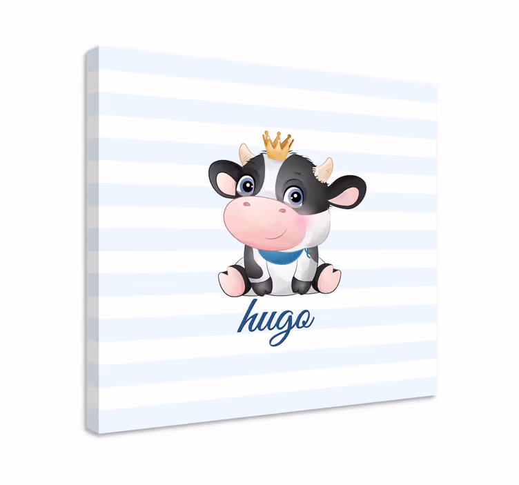 Cuadro animales vaca con corona adorable - TenVinilo