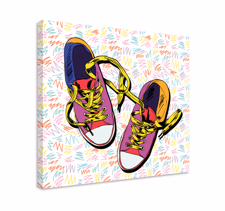 Cuadro de suphéroes diseño de zapatillas coloridas - TenVinilo