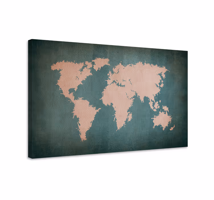 Cuadro mapamundi mapa del mundo estilizado - TenVinilo