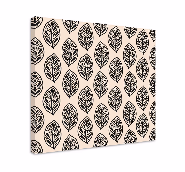 Cuadro de flores con diseño de hojas elegantes - TenVinilo