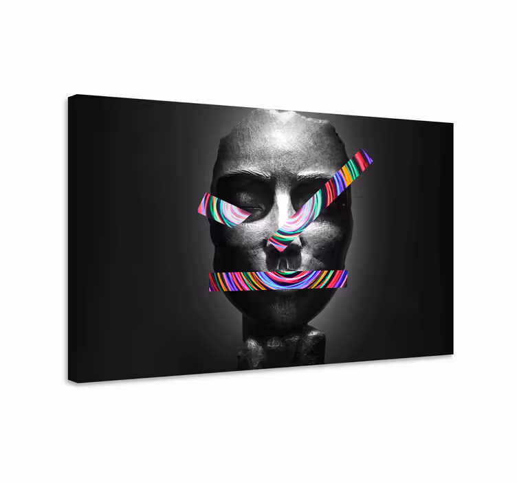 Cuadro arte escultura de cara abstracta - TenVinilo