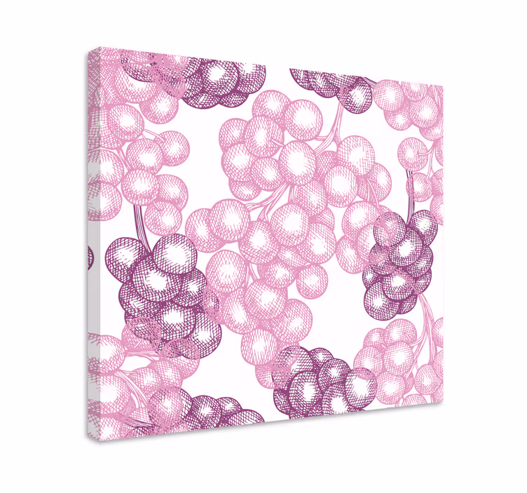Cuadro de flores patrón floral rosa - TenVinilo