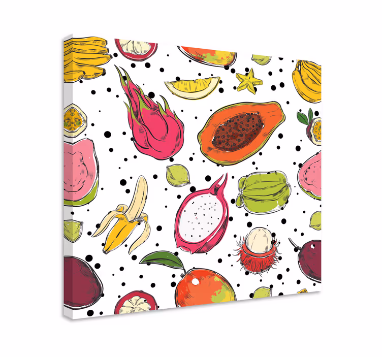 Cuadro bodegones patrón de frutas exóticas - TenVinilo