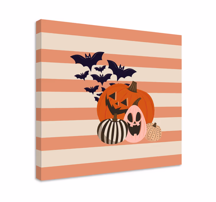 Cuadro deporte reunión de calabazas de halloween - TenVinilo