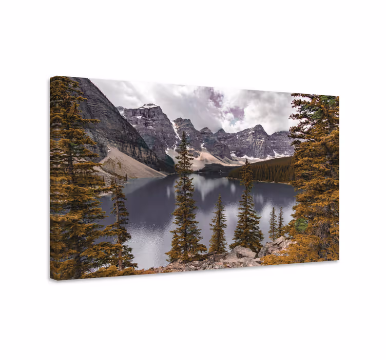 Cuadro paisajes lago montañés majestuoso - TenVinilo
