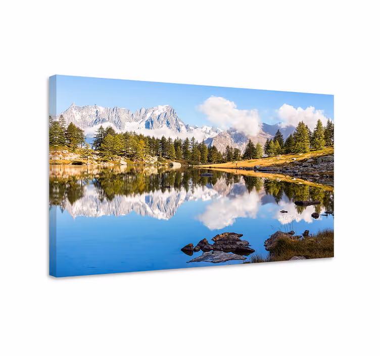 Cuadro paisajes reflejo de montañas - TenVinilo