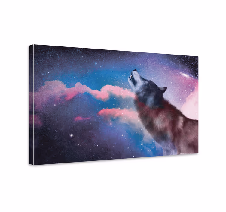 Cuadro perro lobo majestuoso aullando - TenVinilo