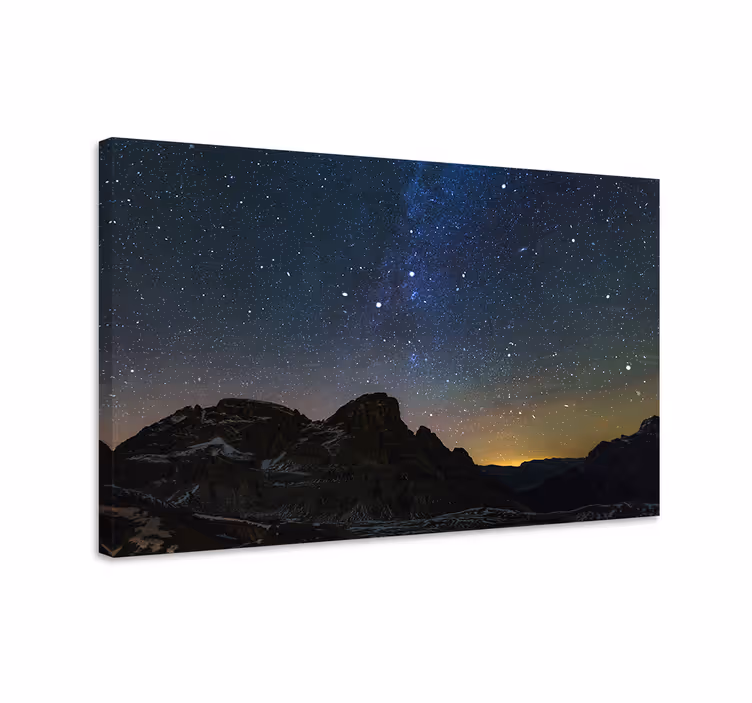 Cuadro paisajes cielo nocturno en la montaña - TenVinilo