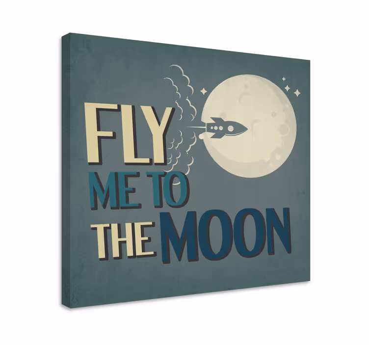 Cuadro frase viaje en cohete a la luna - TenVinilo