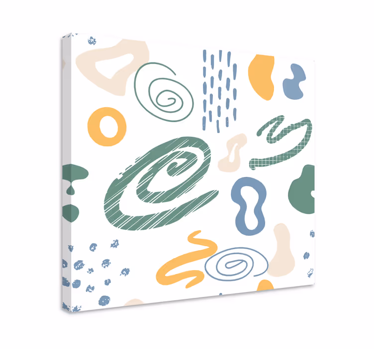 Cuadro abstracto formas en remolino dinámico - TenVinilo