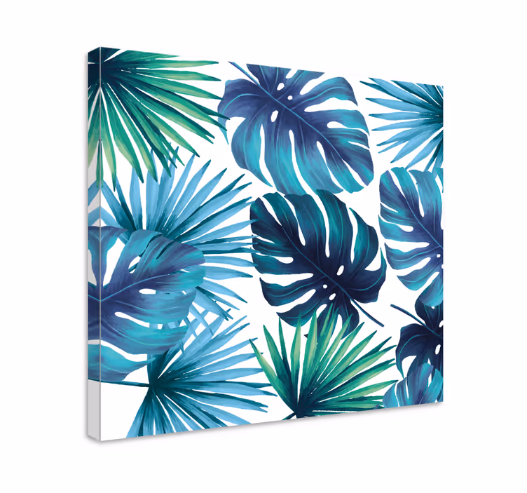 Cuadro de flores patrón de hojas tropicales - TenVinilo