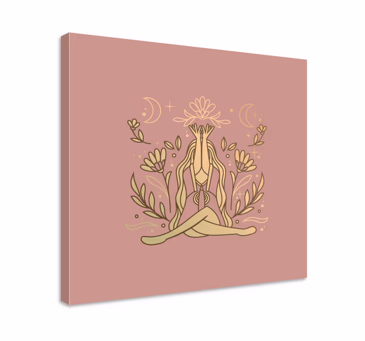 Cuadro zen pose floral meditativa - TenVinilo