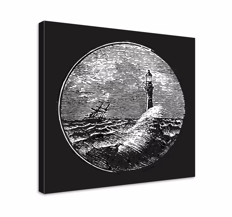 Cuadro paisajes faro entre las olas - TenVinilo