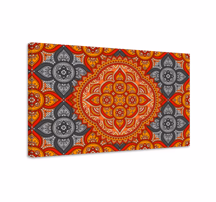 Cuadro mandala diseño floral intrincado - TenVinilo