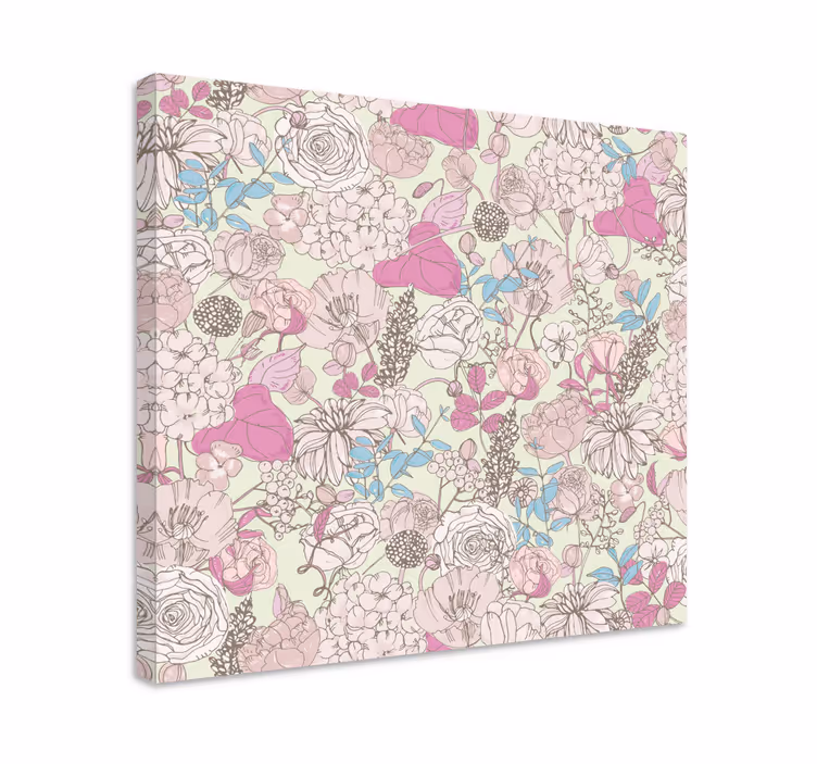 Cuadro de flores patrón de ramo floral - TenVinilo
