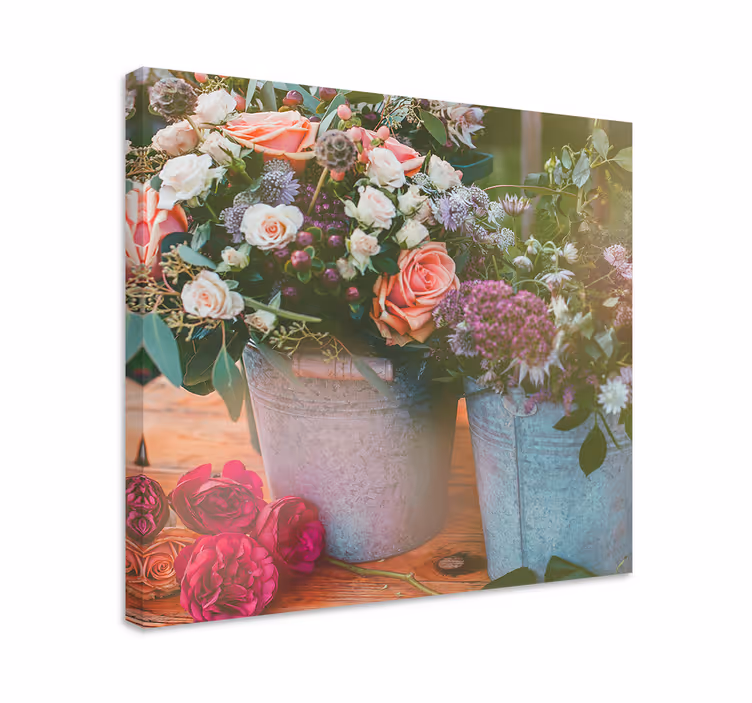 Cuadro de flores expositor de cestas de flores - TenVinilo
