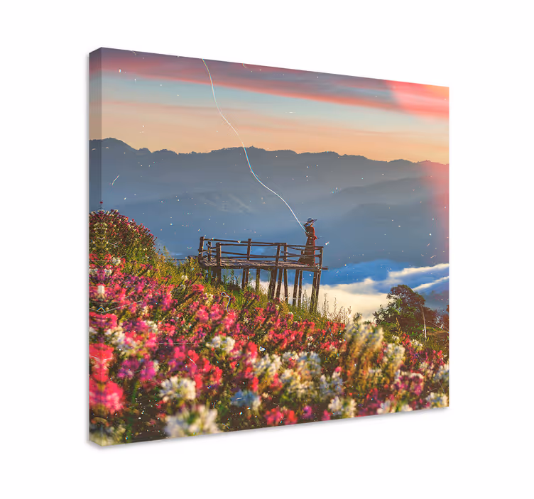 Cuadro paisajes serenidad en la vista de montaña - TenVinilo
