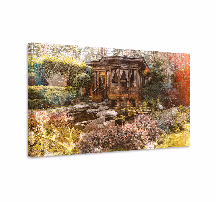 Cuadro paisajes retiro de jardín sereno - TenVinilo