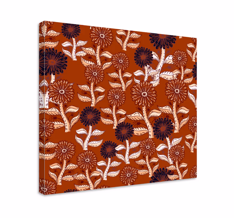 Cuadro de flores diseño de patrón floral - TenVinilo
