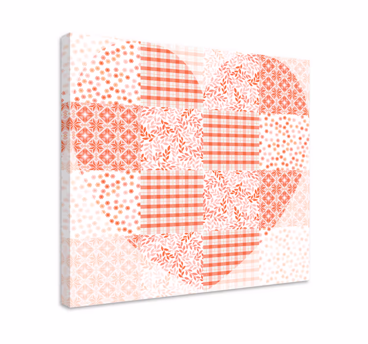Cuadro bodegones diseño de corazón patchwork - TenVinilo