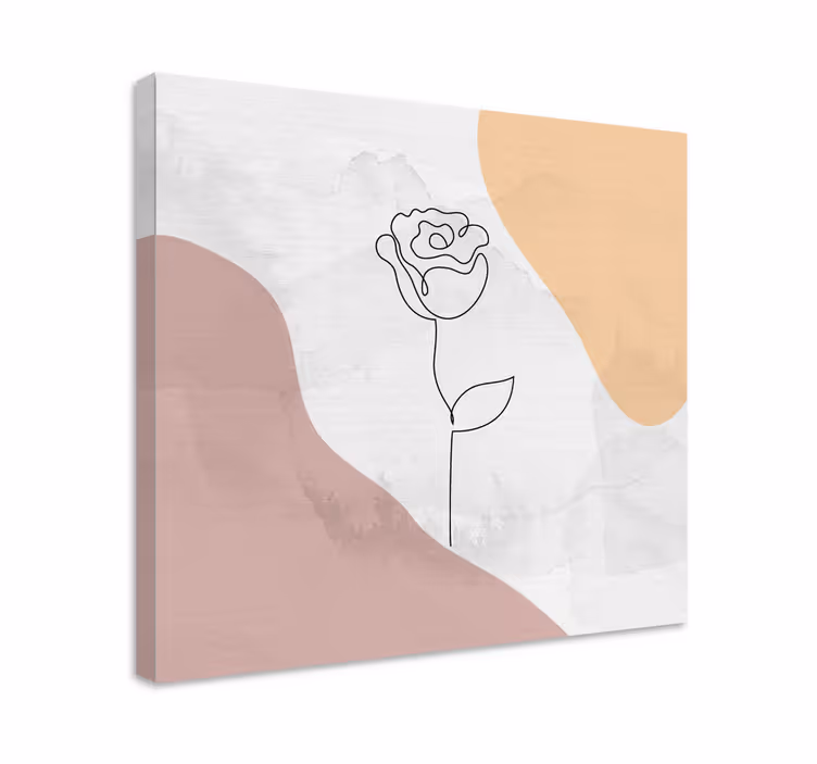 Cuadro de flores contorno de rosa elegante - TenVinilo
