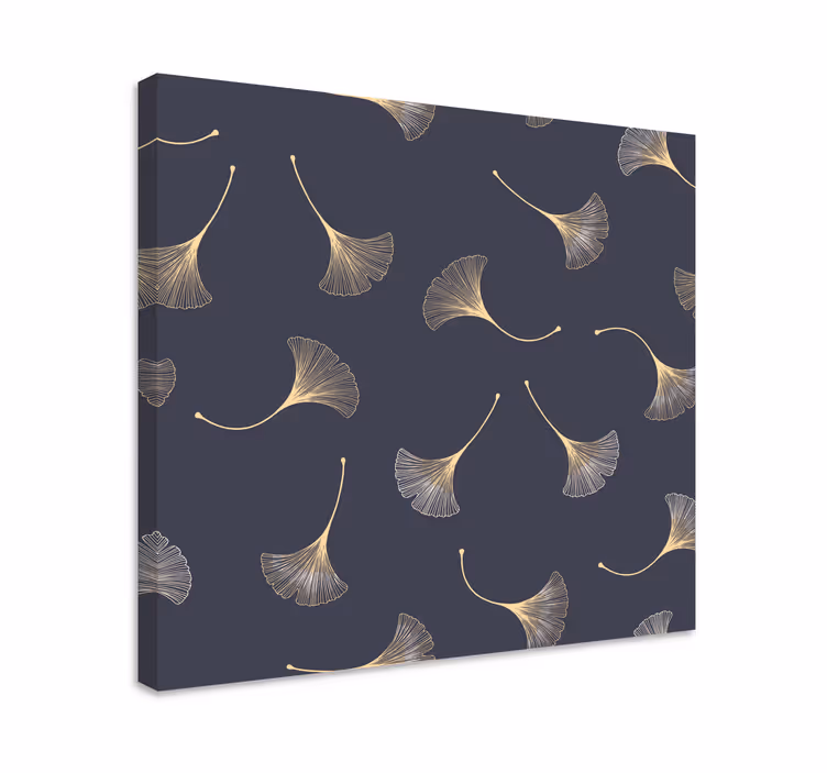 Cuadro de flores con patrón de hojas de ginkgo - TenVinilo