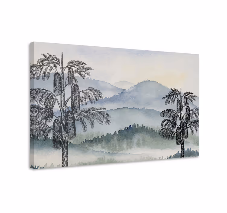 Cuadro árboles paisaje montañoso - TenVinilo