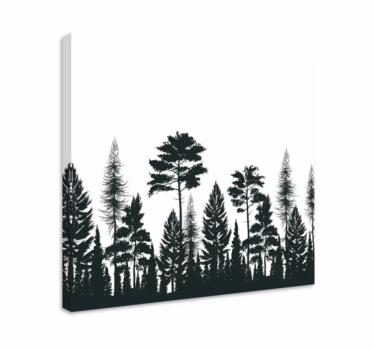 Cuadro árboles silueta de coníferas - TenVinilo