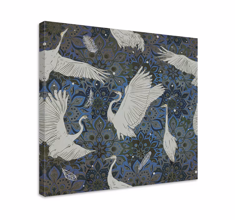 Cuadro peces danza de grullas elegantes - TenVinilo