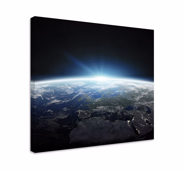 Cuadro mapamundi tierra desde el espacio - TenVinilo