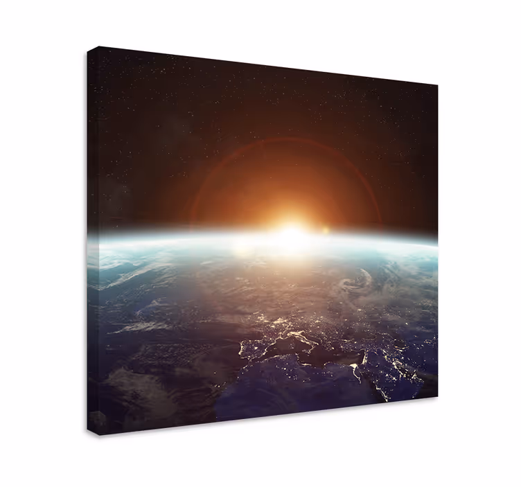 Cuadro mapamundi tierra desde la órbita - TenVinilo