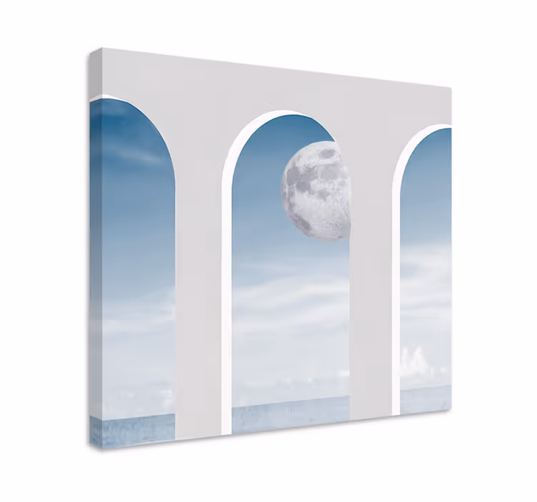 Cuadro abstracto escena del arco iluminado por la luna - TenVinilo