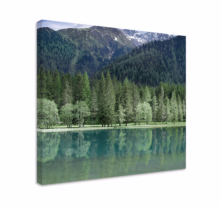 Cuadro paisajes reflejo sereno de montañas - TenVinilo