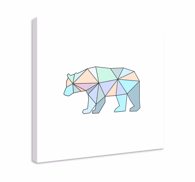 Cuadro animales oso geométrico - TenVinilo