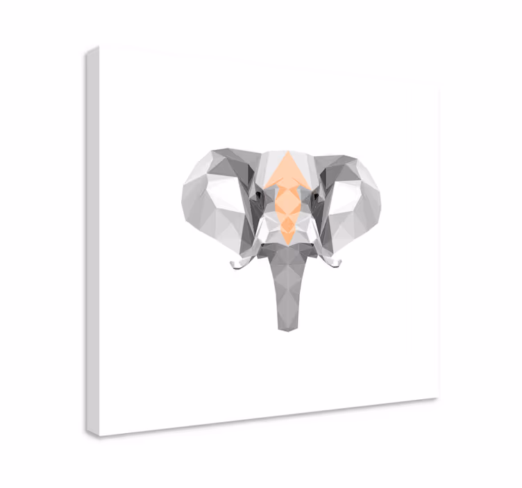 Cuadro elefante cabeza de elefante geométrica - TenVinilo