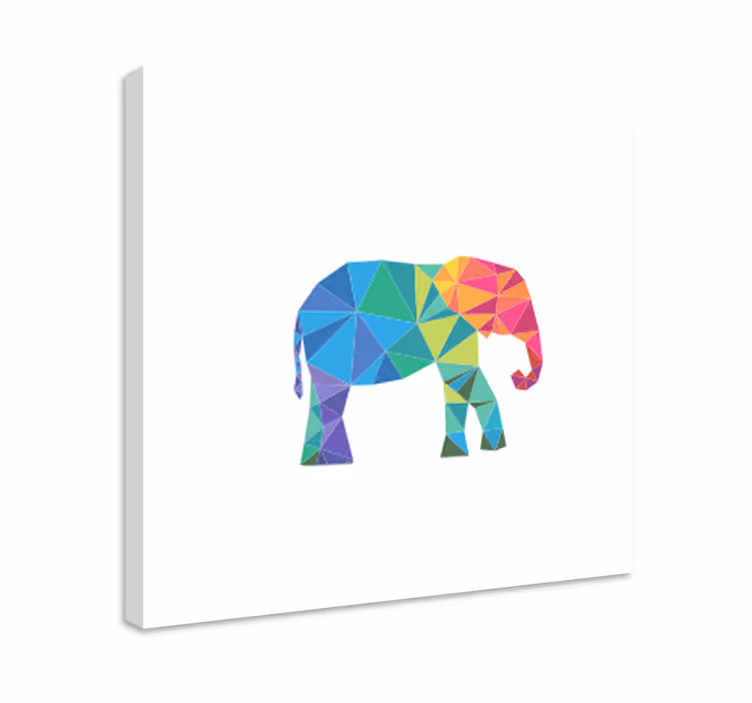 Cuadro elefante elefante poligonal colorido - TenVinilo