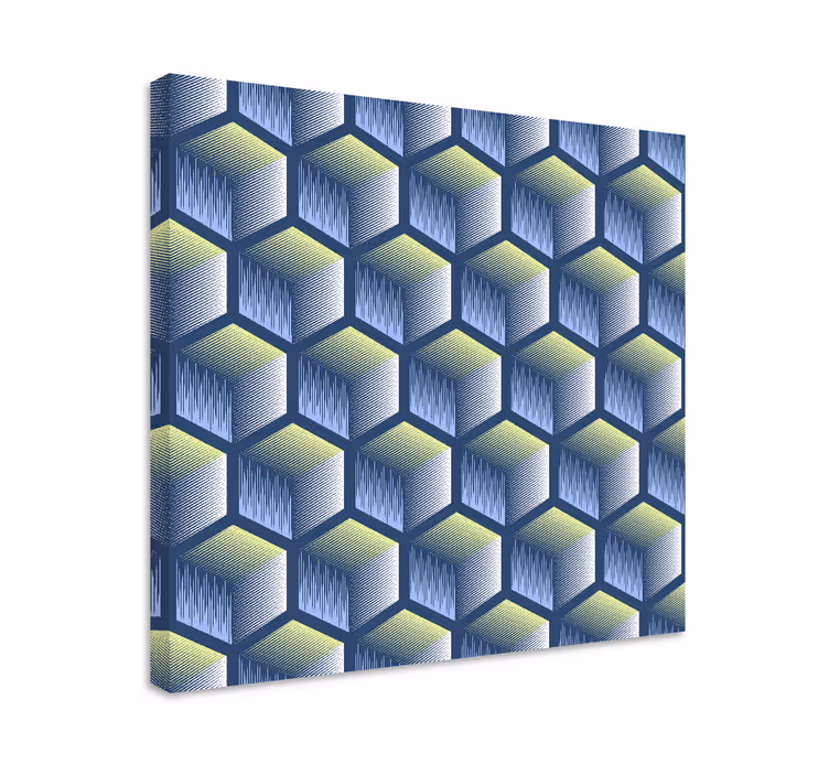 Cuadro geométrico patrón de cubos hexagonales - TenVinilo