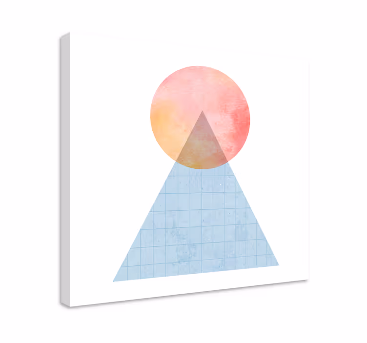 Cuadro geométrico forma de triángulo puesta de sol - TenVinilo