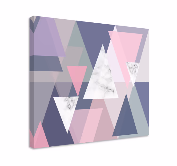 Cuadro geométrico patrones triangulares abstractos - TenVinilo