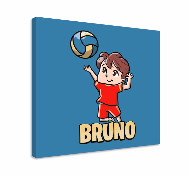 Cuadro juvenil niño activo con voleibol - TenVinilo