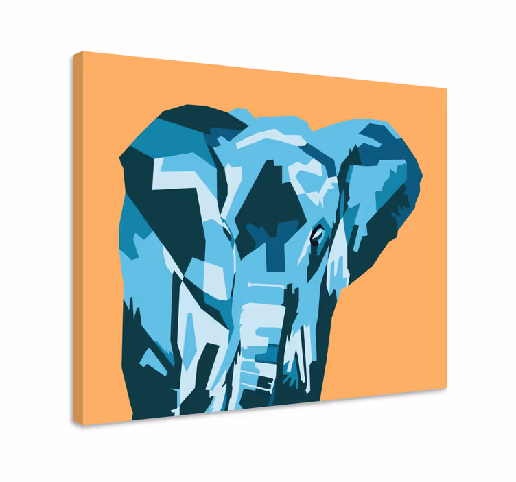 Cuadro elefante retrato de elefante estilizado - TenVinilo
