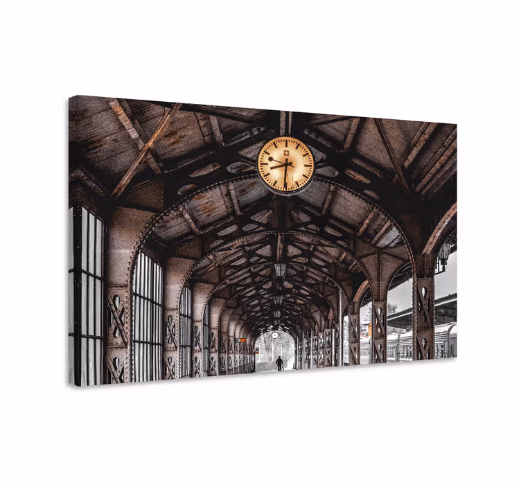 Cuadro ciudades estación de tren histórica - TenVinilo