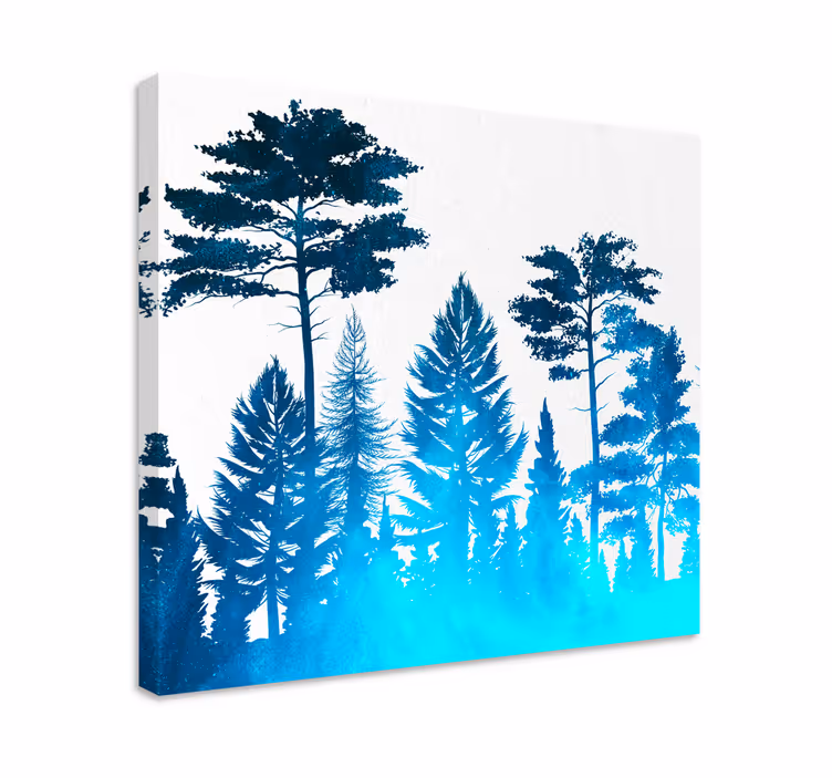 Cuadro árboles silueta de bosque - TenVinilo
