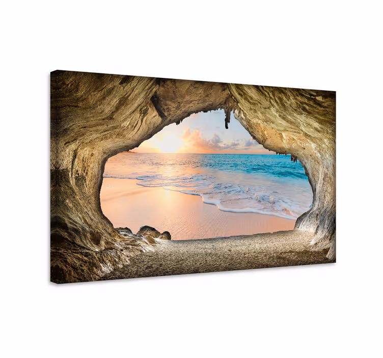 Cuadro paisajes vista de la playa de la cueva - TenVinilo